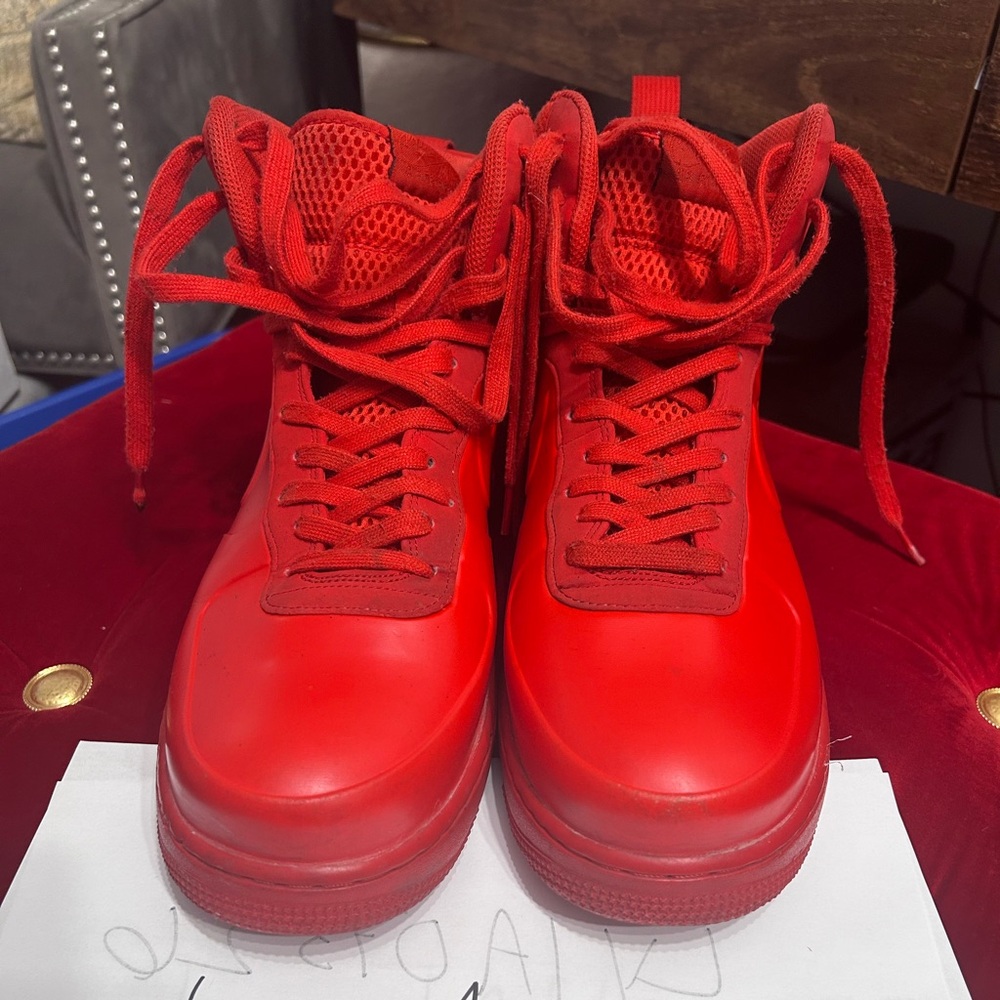 Air Force One’s Foamposite ‘Red’ Athletic Shoes - Vibrant Red